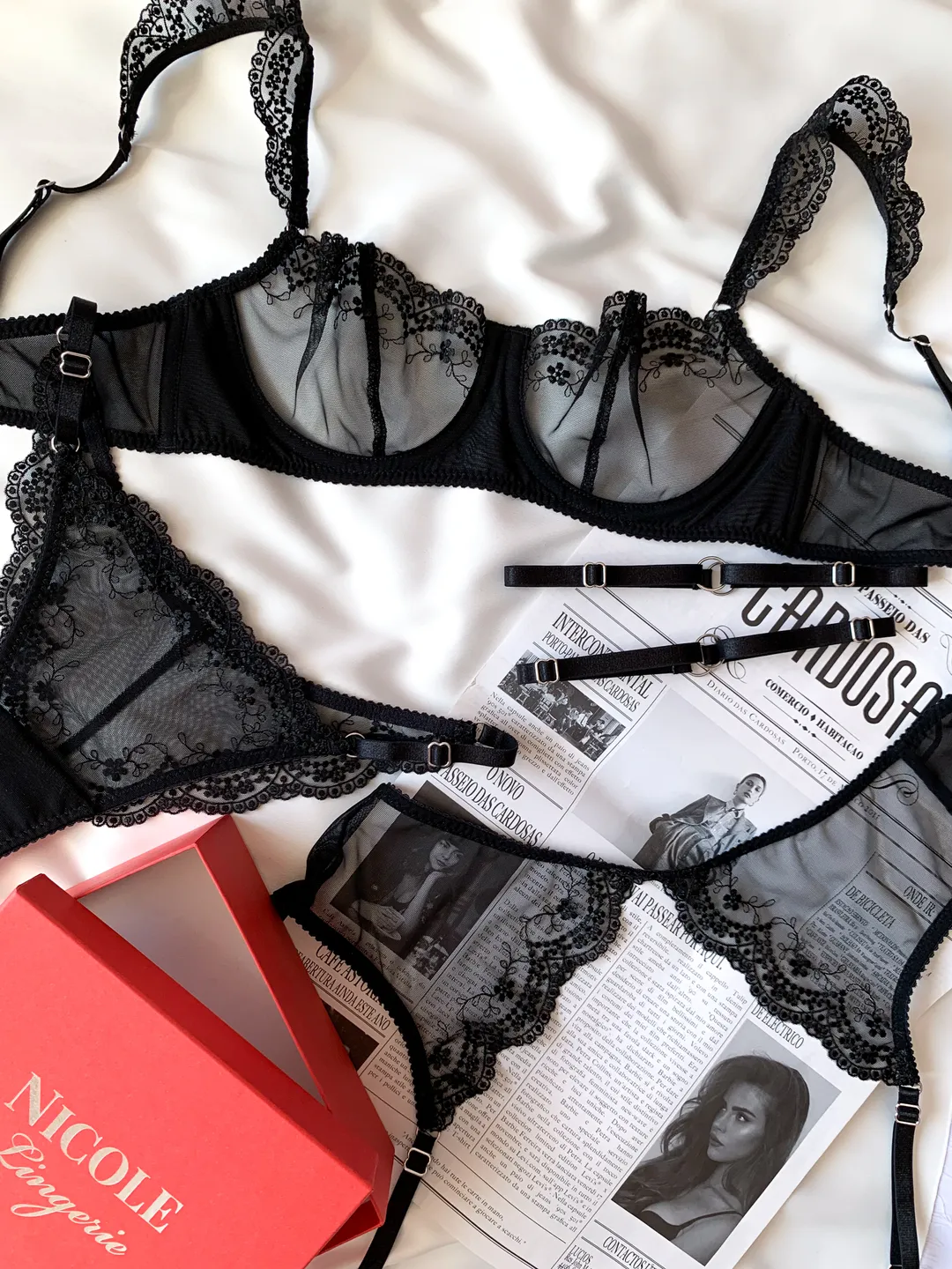 Black Lingerie set with garter belt