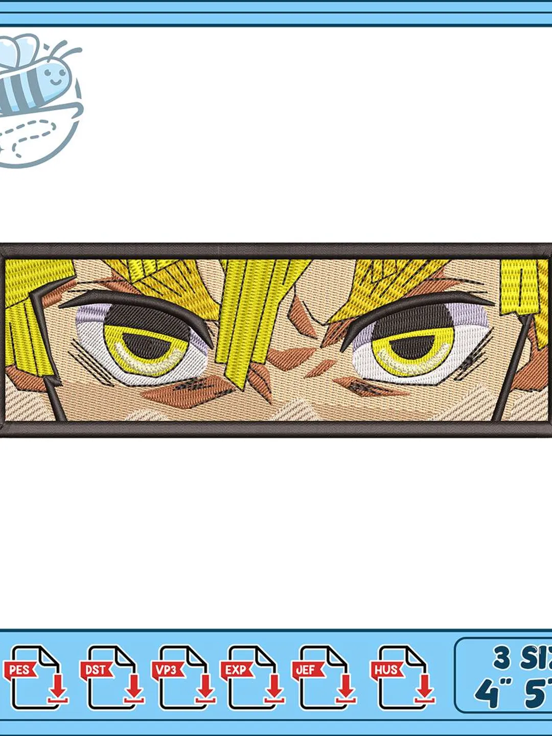 Zenitsu Eyes Embroidery Design, Demon Slayer Anime Eyes Patch, Angry Eyes Machine Embroidery File, Manga Eye Art Digital Download