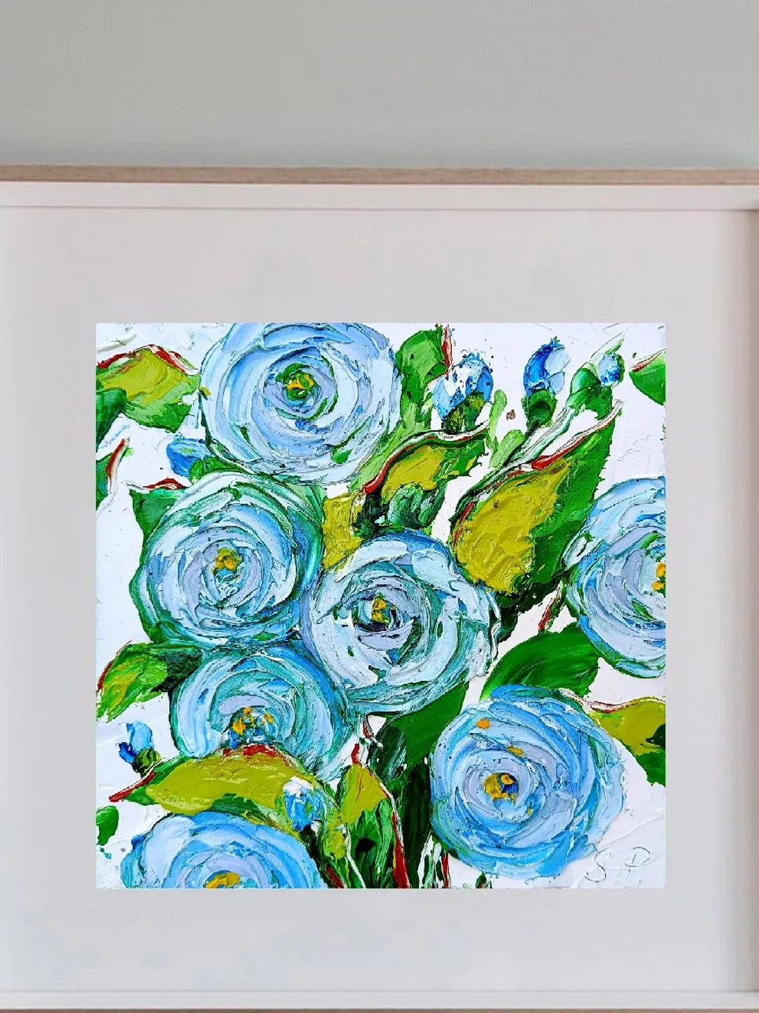 Roses painting Flower Original Art Impasto Oil Painting Small Wall Art ...