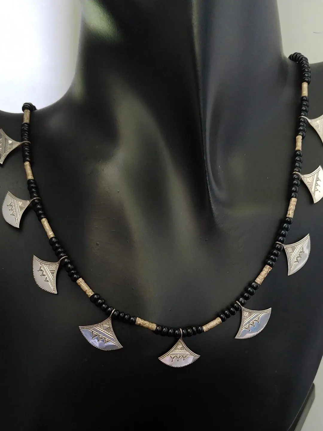 Vintage Tuareg Necklace Sterling Silver: Moroccan Pendant Berber