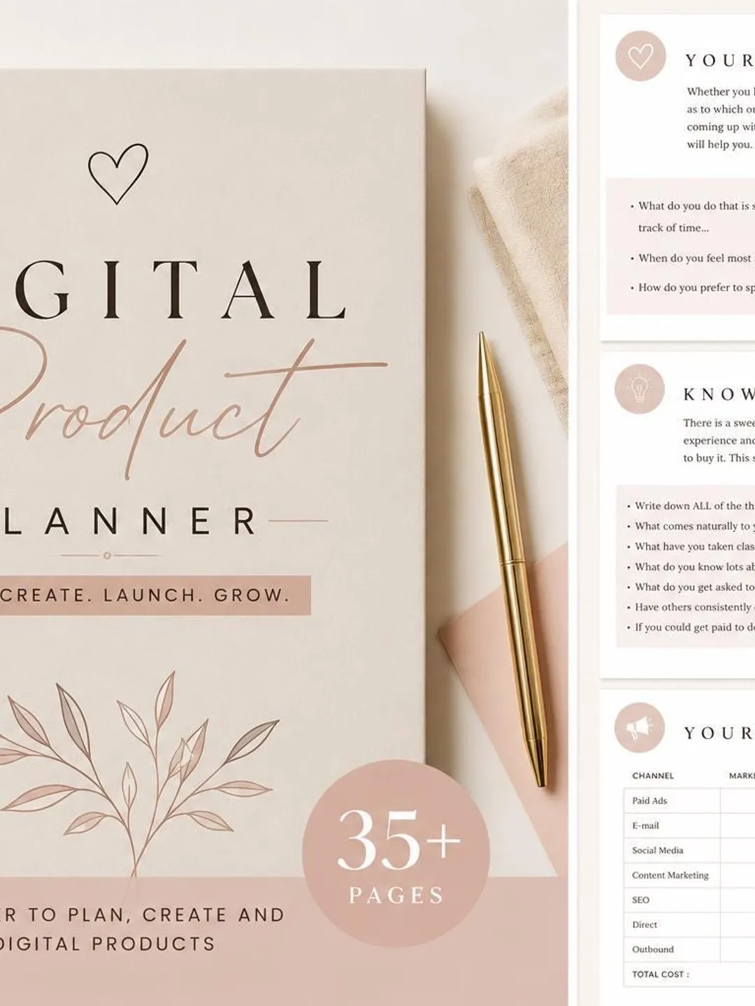 Digital Product Planner | Printable Business Planner PDF | Digital ...