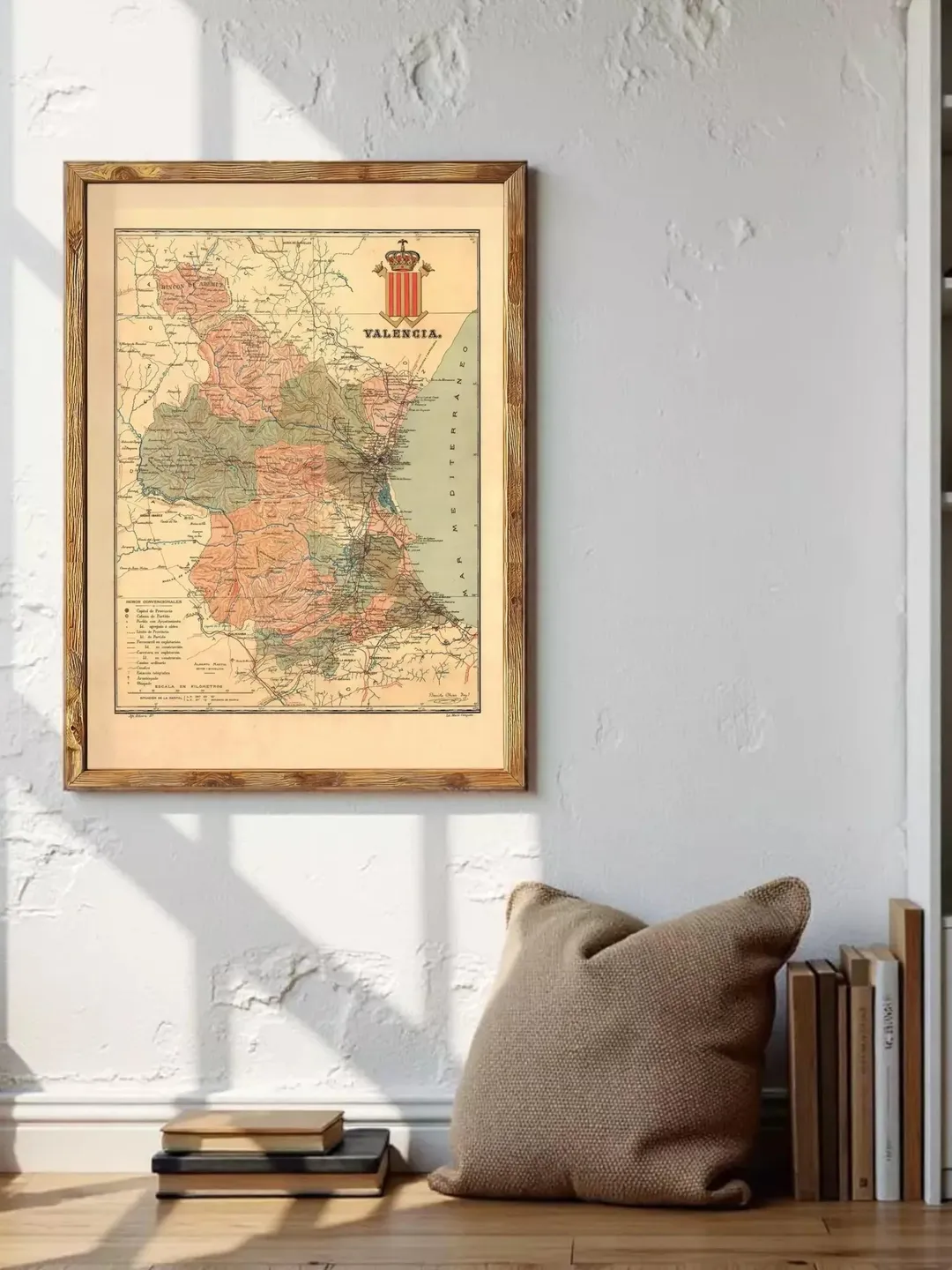 Valencia Spain Vintage Map Print | 1900 Wall Art