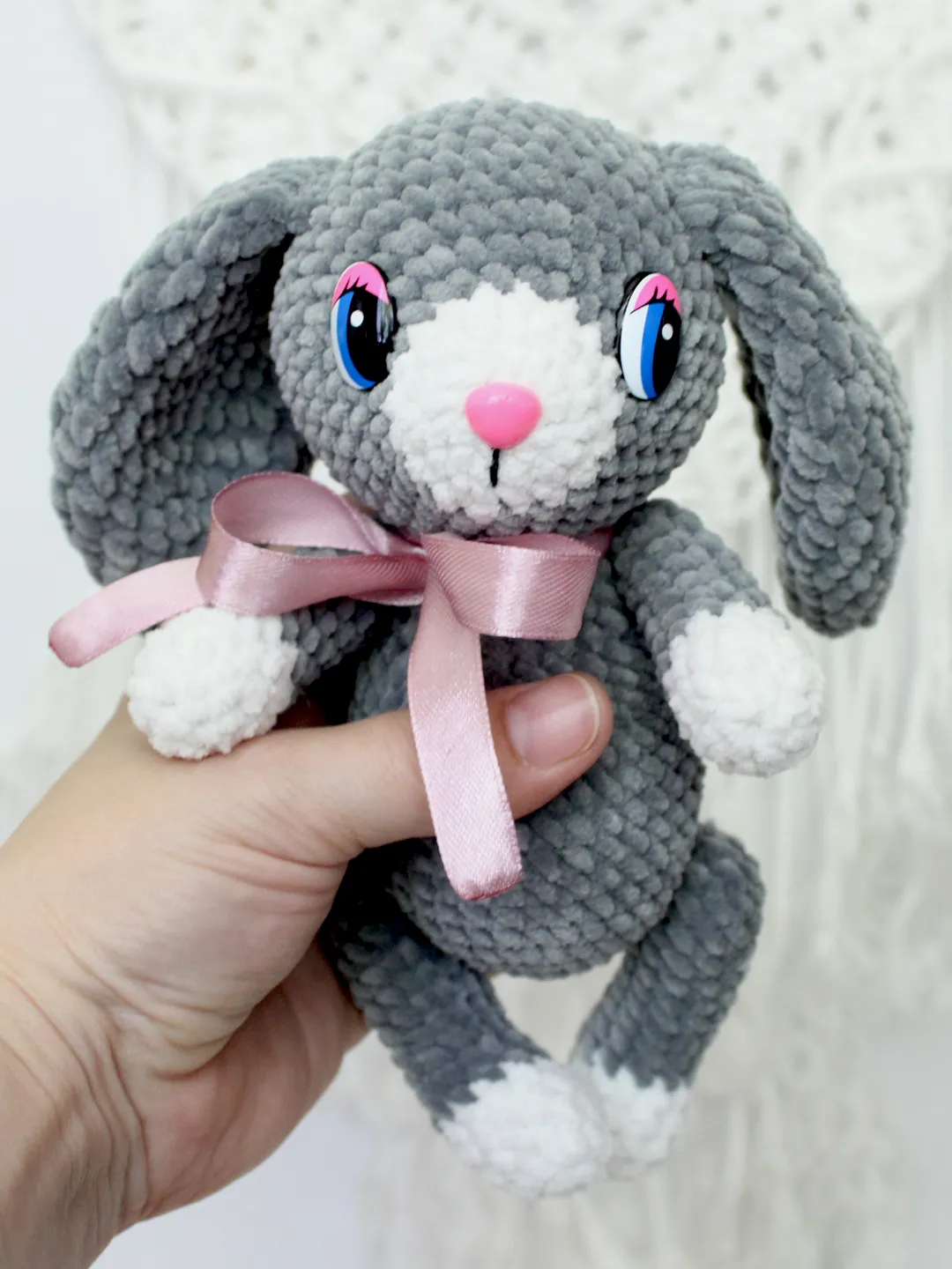 Bunny plush crochet pattern PDF in English Stuffed Rabbit Amigurumi soft toy