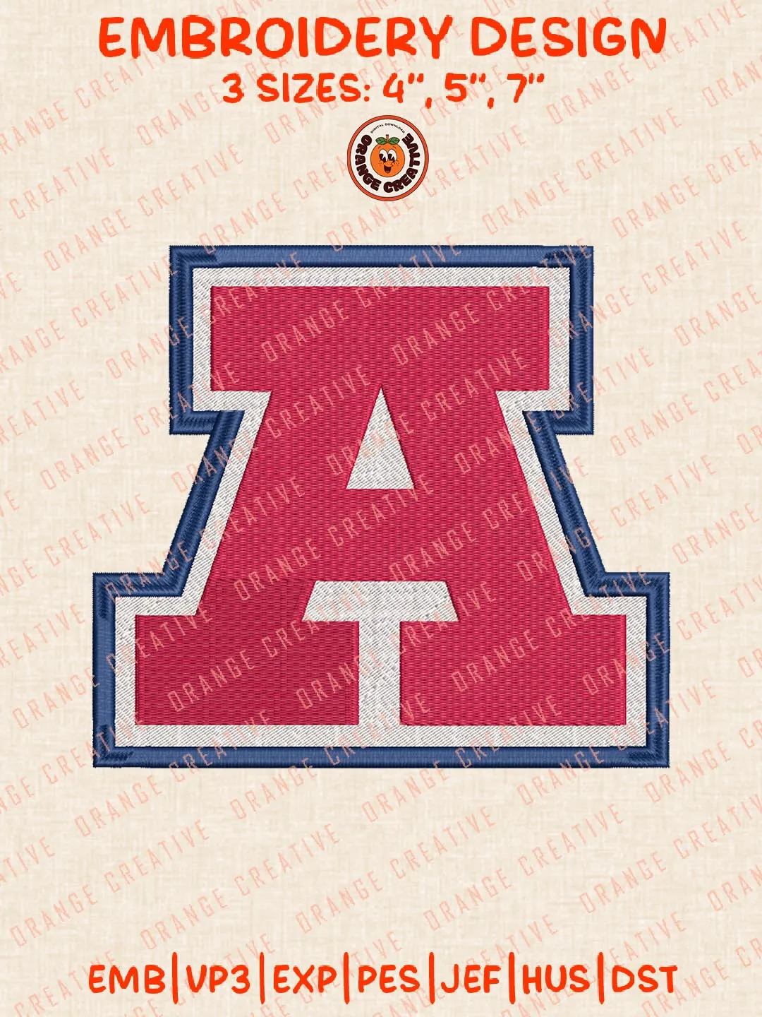 Arizona Wildcats Logo Embroidery Design, NCAA Team Embroidery Design, Machine Embroidery Design File, 4 Sizes, Custom Size, Digital Download