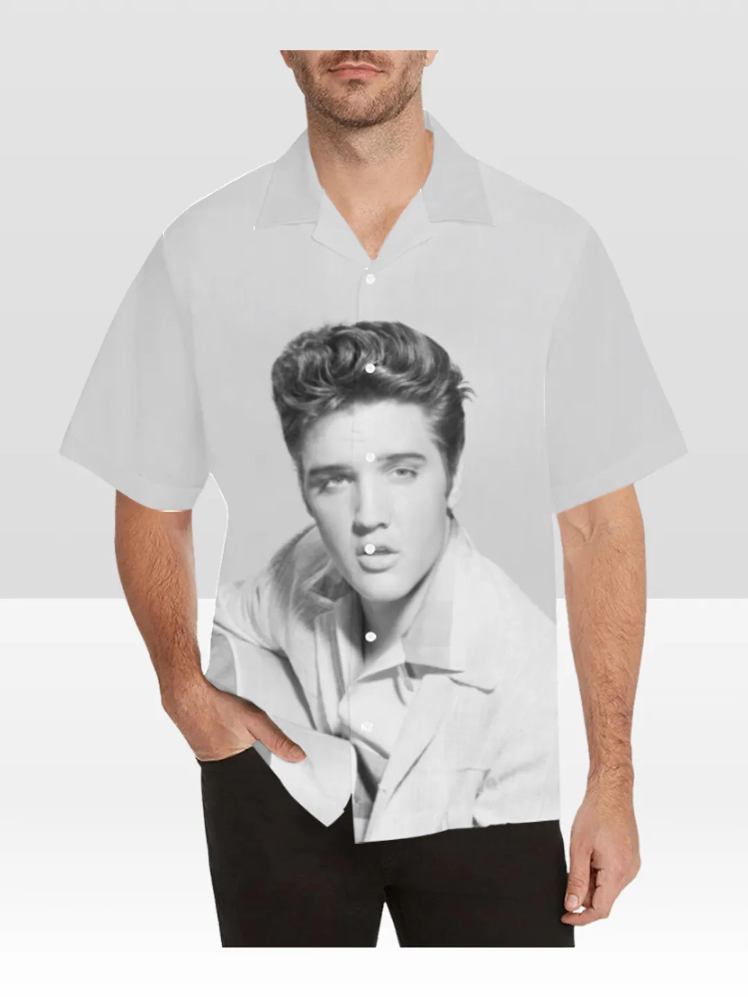 elvis presley dress shirts Elvis in a Blue Shirt