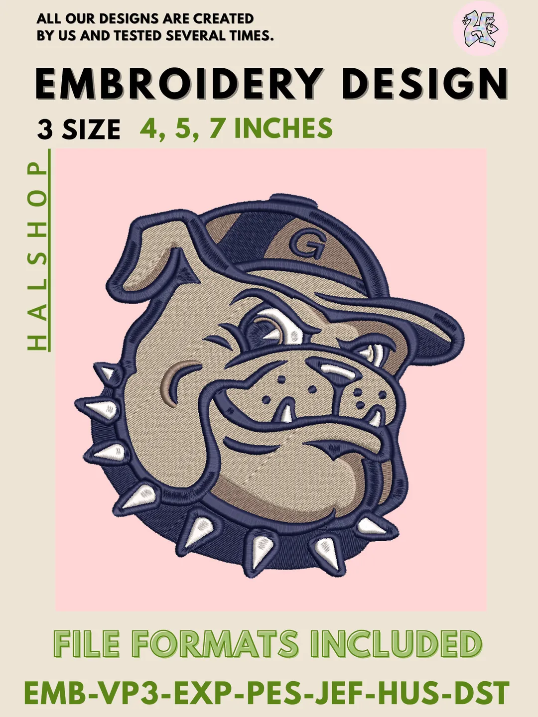 Georgetown Hoyas Embroidery Design – Classic NCAA College Team Machine Embroidery File