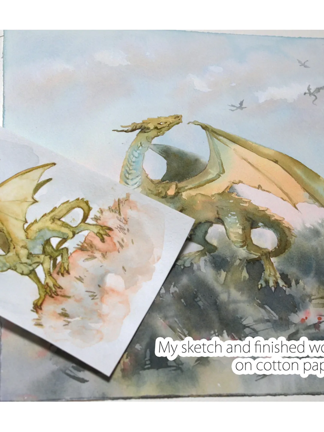 Bronze dragon painting Original fantasy art by Yulia Evsyukova