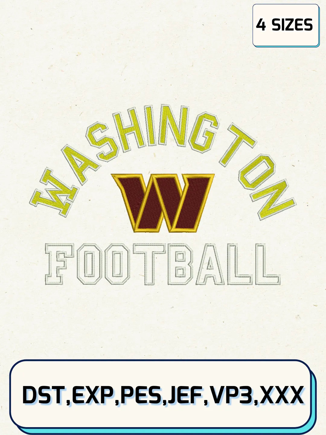 Washington Commanders Logos Embroidery Design Files, NFL Logos ...