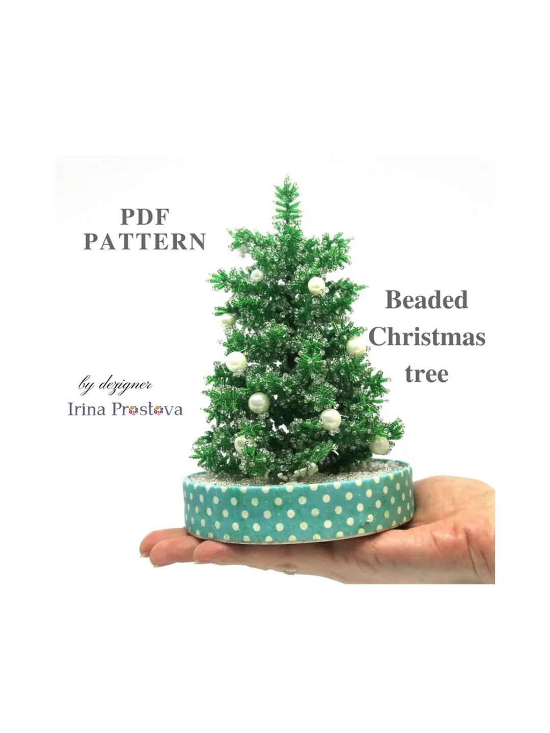 Beaded Flowers pattern | Christmas tree | Seed bead patterns | Beadwork pattern | Digital Download - PDF