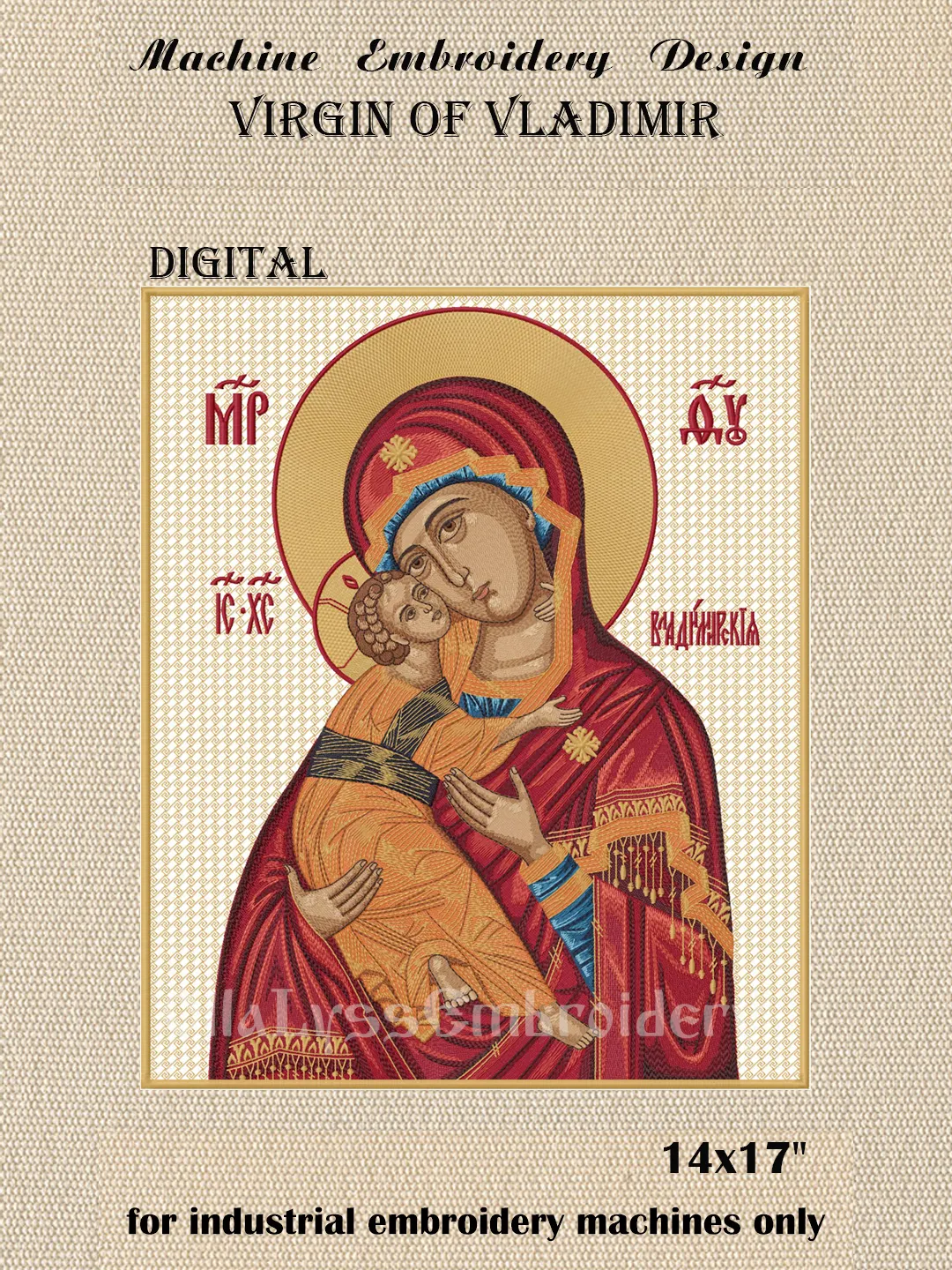 Virgin of Vladimir embroidery design