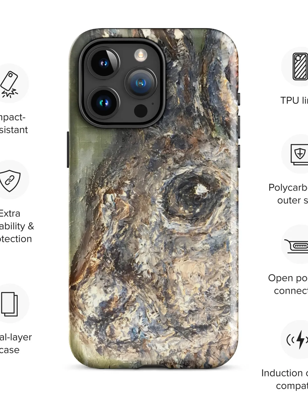 Bunny Tough iPhone case from my original oil painting,unique handmade gifts for her,animals phone Bunny Tough iPhone case from my original oil painting,unique handmade gifts for her,animals phone