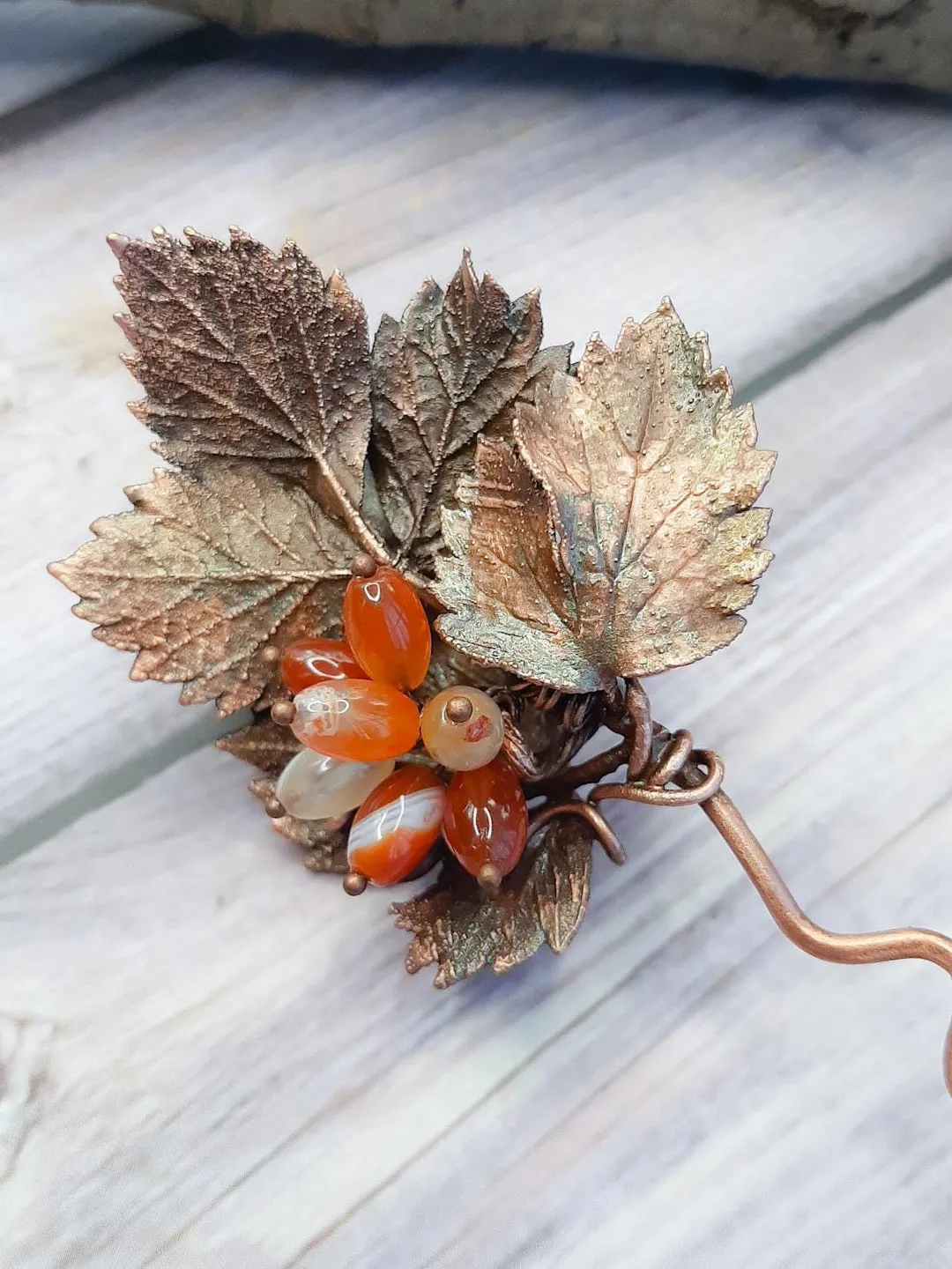 Copper jewelry, hair accessories, hairpin, gift for her, electroformed ...