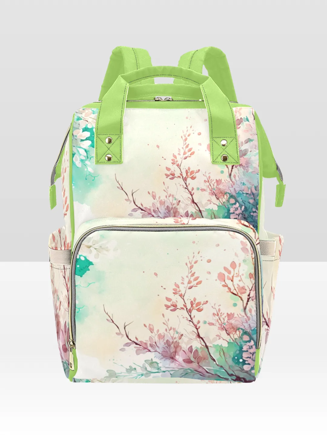 Spring Watercolor Style Diaper Bag Backpack