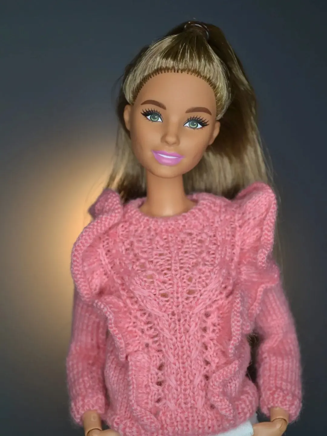 Clothes for Barbie dolls, knitted sweater for dolls