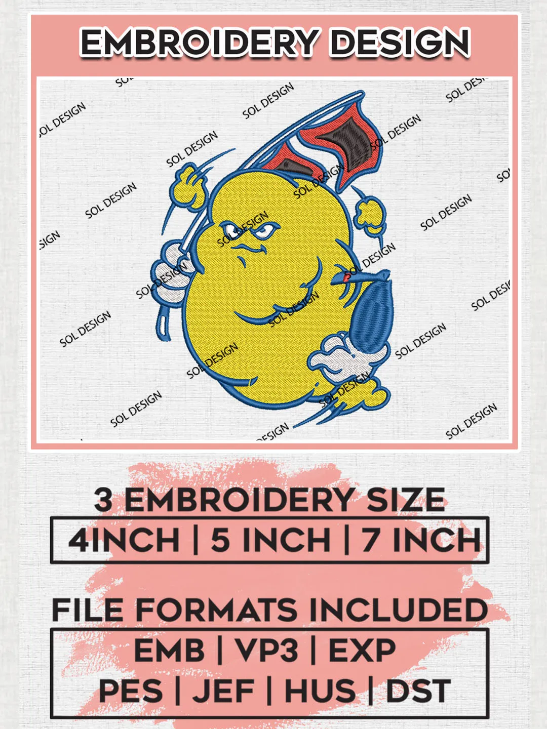 Tulsa Golden Hurricane Team Funny Mascot Logo Embroidery Design Files, NCAA Tulsa Golden Hurricane Machine Embroidery, NCAA Teams, 3 sizes, NCAA Machine embroidery designs, Digital Download