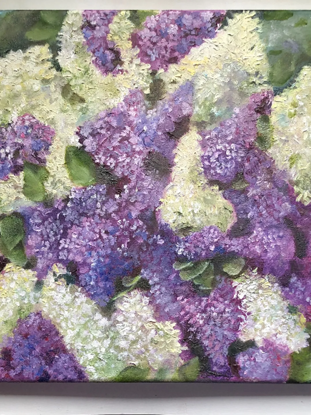 Lilac spring flowers modern art impasto painting original oil painting wall art painting 10 x 12 inch
