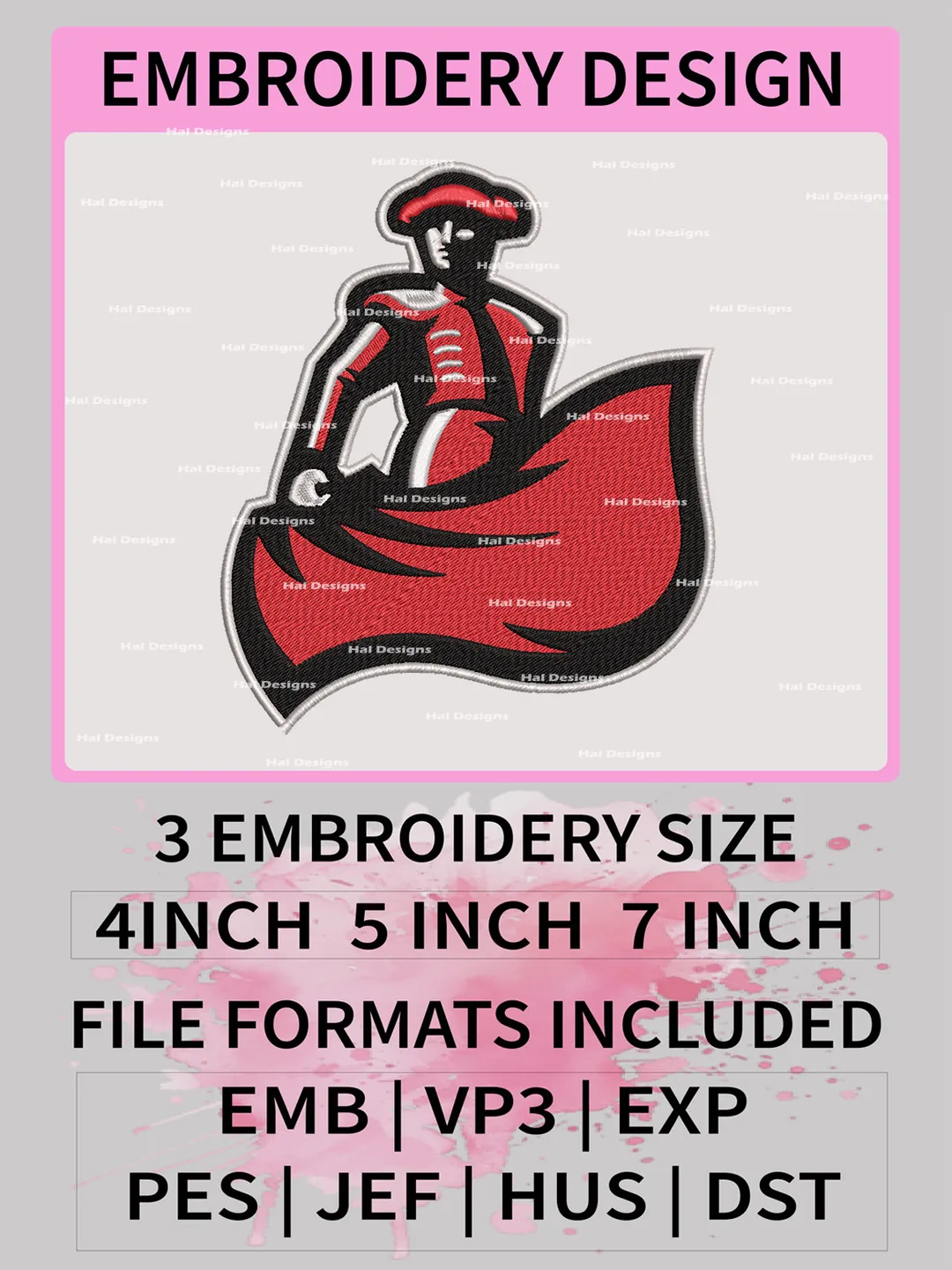 NCAA Cal State Northridge Matadors Embroidery File, 3 Sizes, 6 Formats, NCAA Machine Embroidery Design, NCAA Logo, NCAA Teams