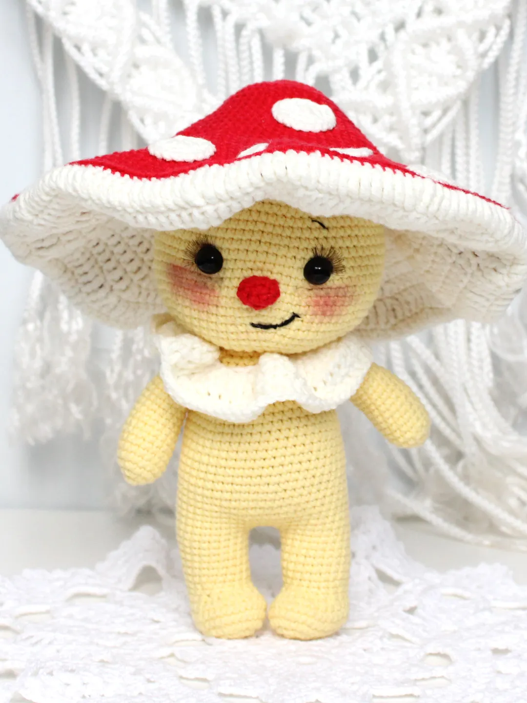 Baby Fly agaric crochet pattern PDF in English Amigurumi Mushroom toy pattern DIY soft toy crochet tutorial