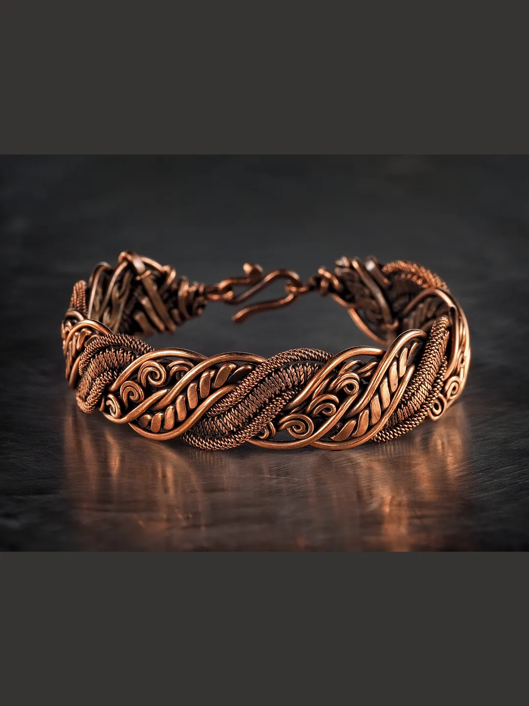 Wire wrapped copper bracelet for woman Antique style copper jewelry WireWrapArt