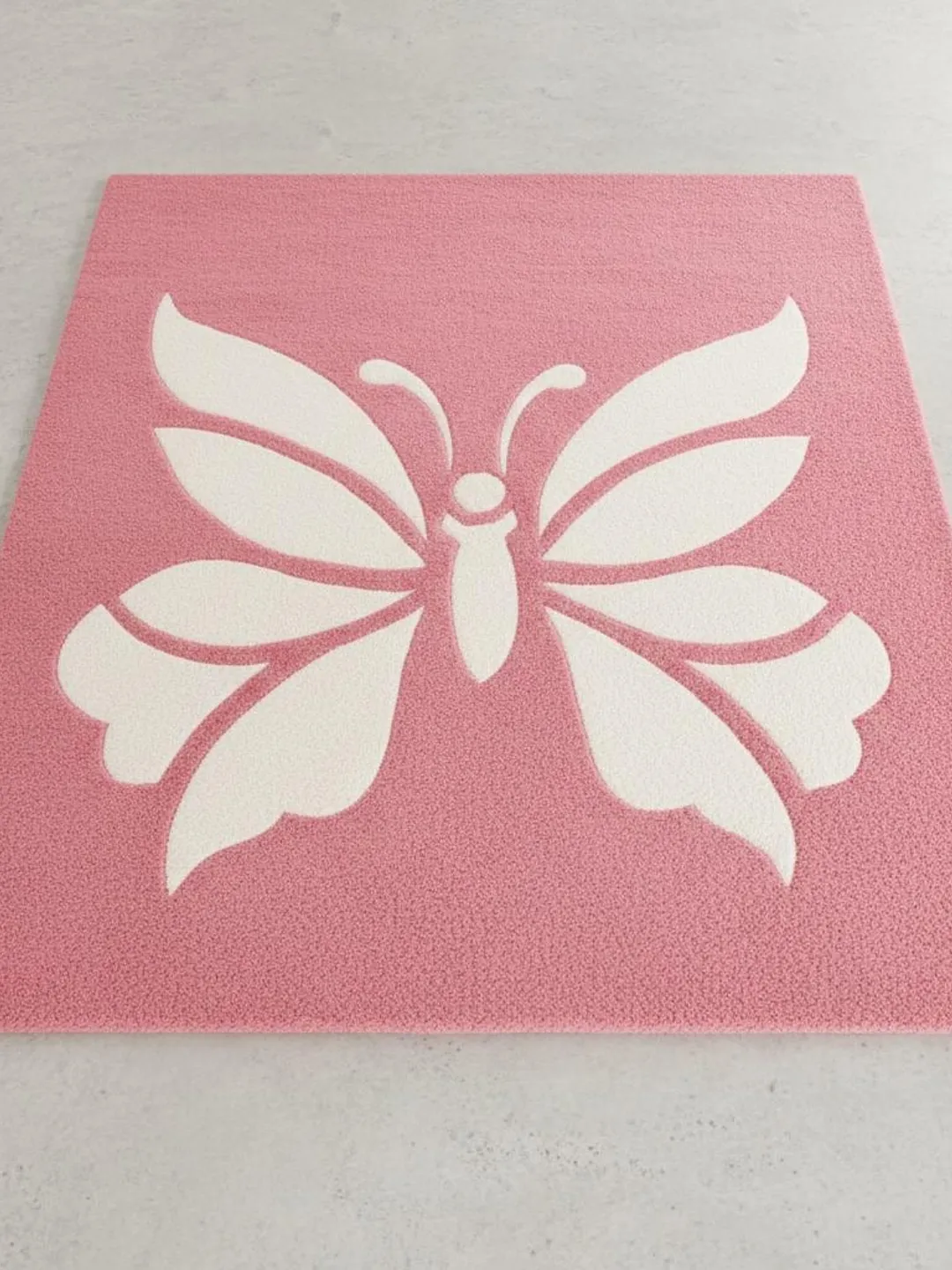 Pink Butterfly Rugs Pink Butterfly Area Rug, Handmade Tufted Girls Room Rug, Cute Floral ...