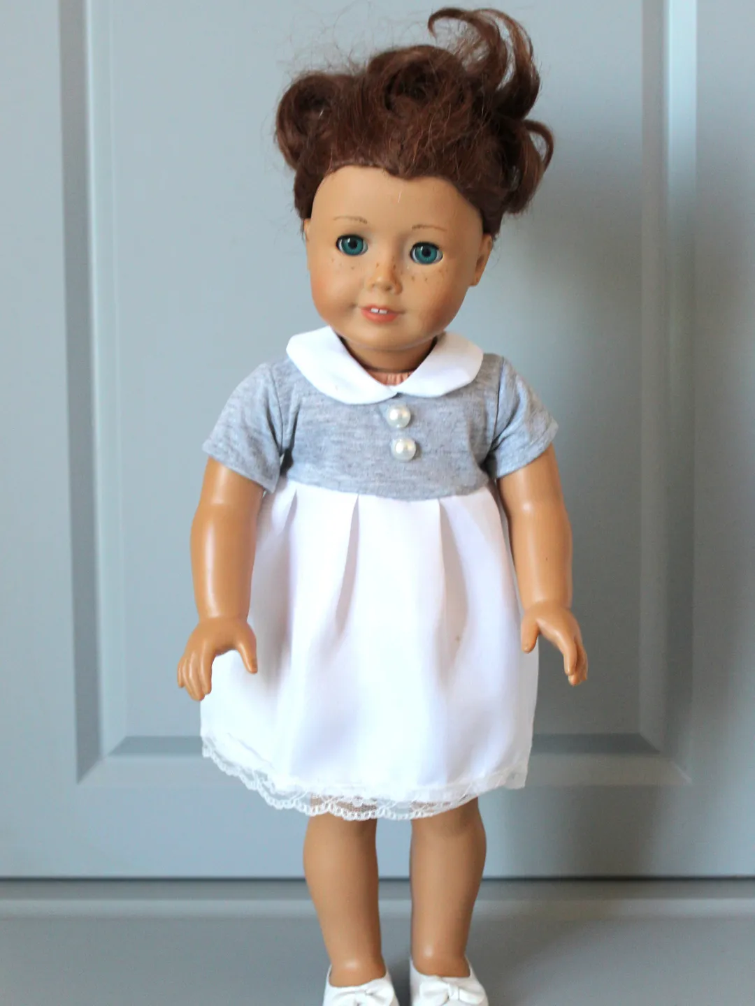 Handmade American girl doll clothes - dress for 18 inch doll  – doll shoes and accessories – gift from grandmother