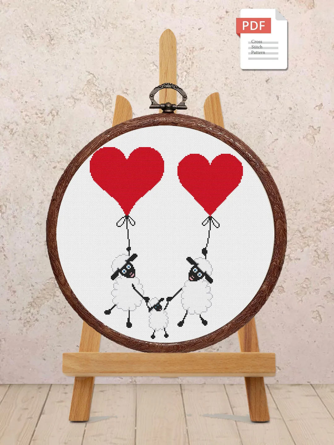 Sheeps in Love Cross Stitch Pattern, Sheep Cross Stitch, Embroidery Love, Sheep xStitch, Sheep Pattern, Love Pattern #vl004