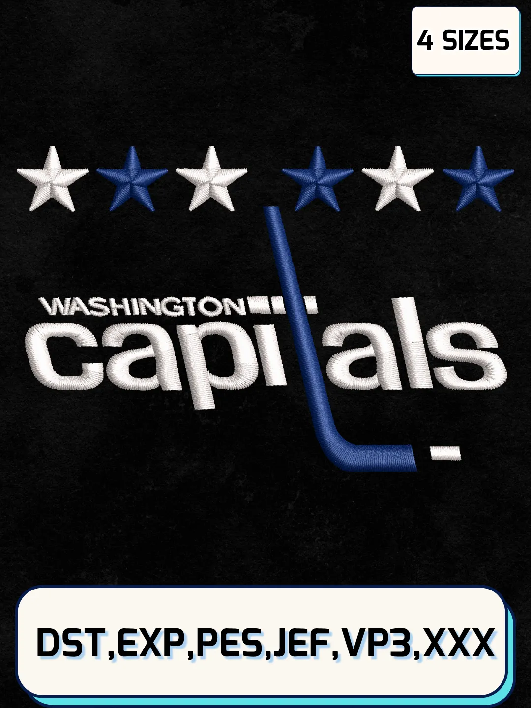 Washington Hockey Embroidery Design Files,Machine Embroidery Files,4 Sizes