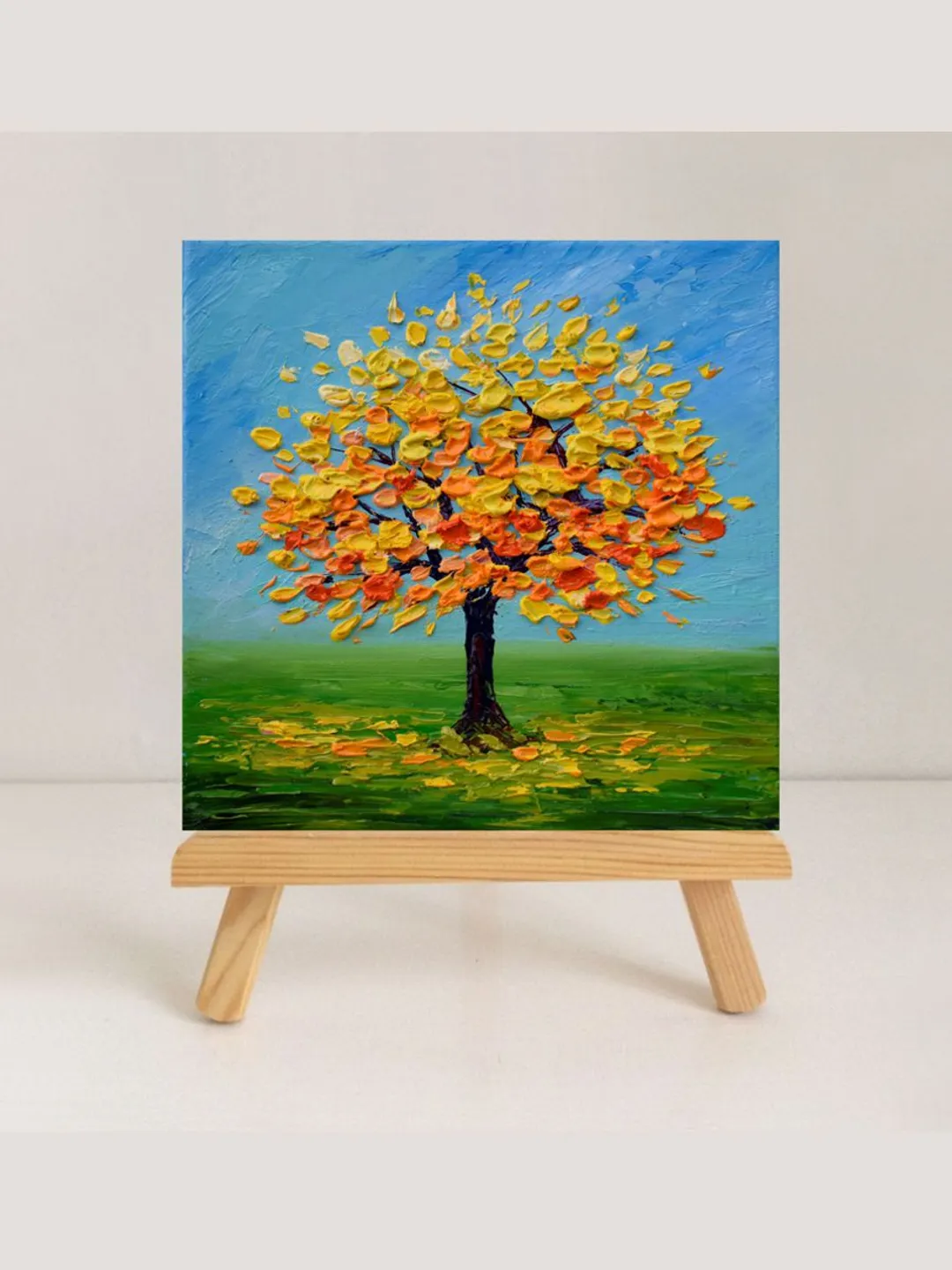 鹿の親子 F25油彩画 風景画 oil painting art 水彩画 白樺林に鹿 絵画 makochin 通販 14696122｜Creema(クリーマ)