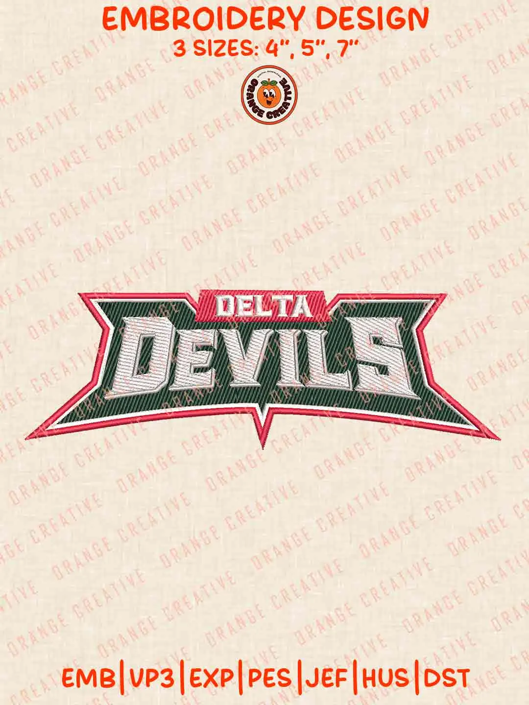 Mississippi Valley State Delta Devil Text Embroidery Design Files, Football Logos Embroidery Designs, Sport Machine Embroidery Files, 3 Sizes, Custom Sizes, Instant Download