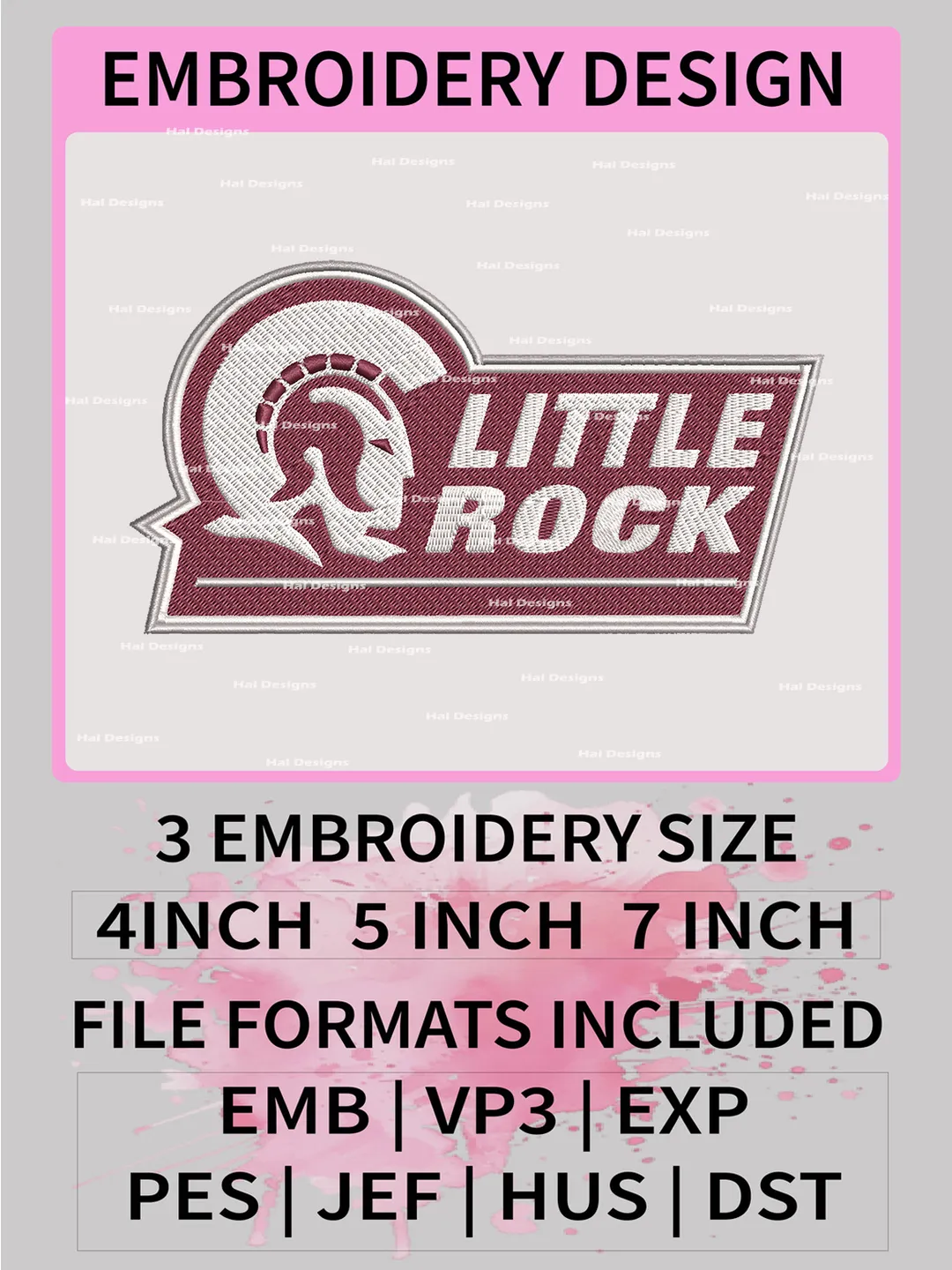 NCAA Little Rock Trojans Embroidery File, 3 Sizes, 6 Formats, NCAA Machine Embroidery Design, NCAA Logo, NCAA Teams
