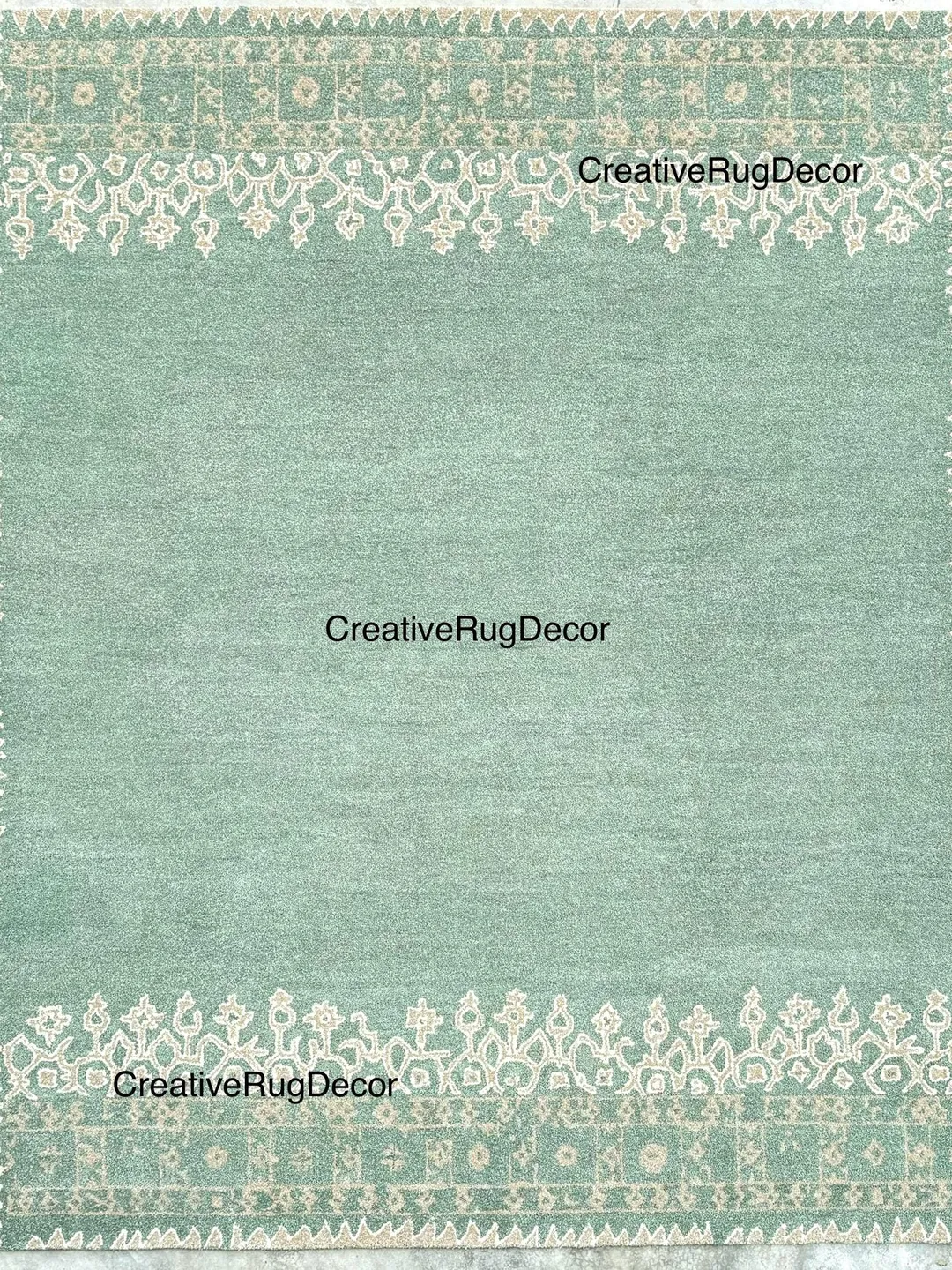 Handmade Blue Wool Area Rug: Modern Tufted Home Decor