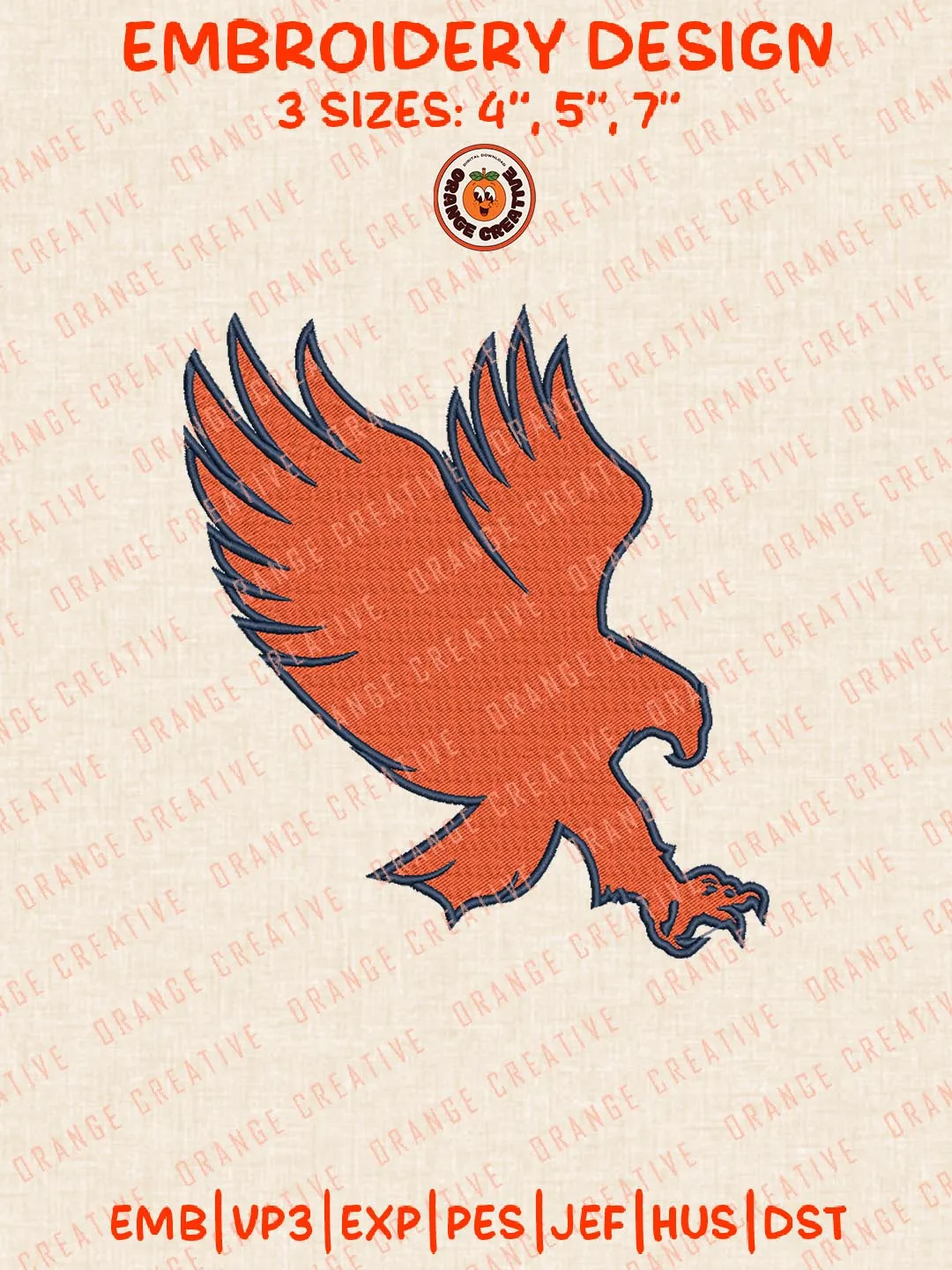 Auburn Tigers NCAA Mascot Logo Embroidery Design, NCAA Auburn Tigers Team Embroidery Design, Machine Embroidery Design File, 4 Sizes, Custom Size, Digital Download