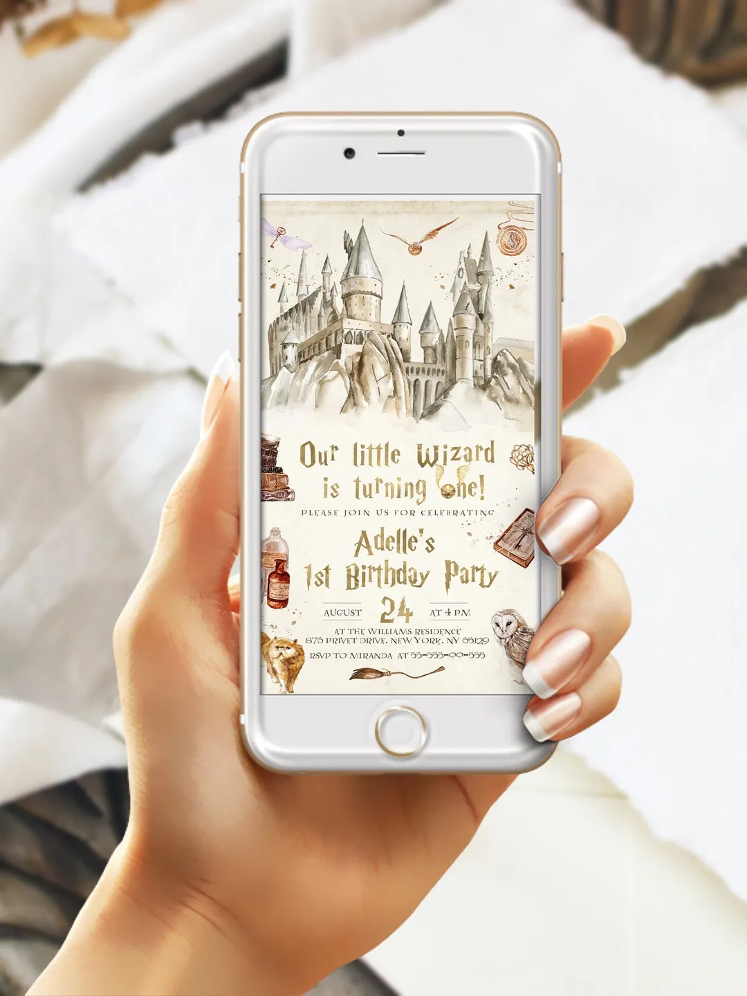 The Chosen One Invitation; Wizard Birthday Party; Magic School 1st Birthday Invitation Template; Editable Wizarding World Invitation; Wms12