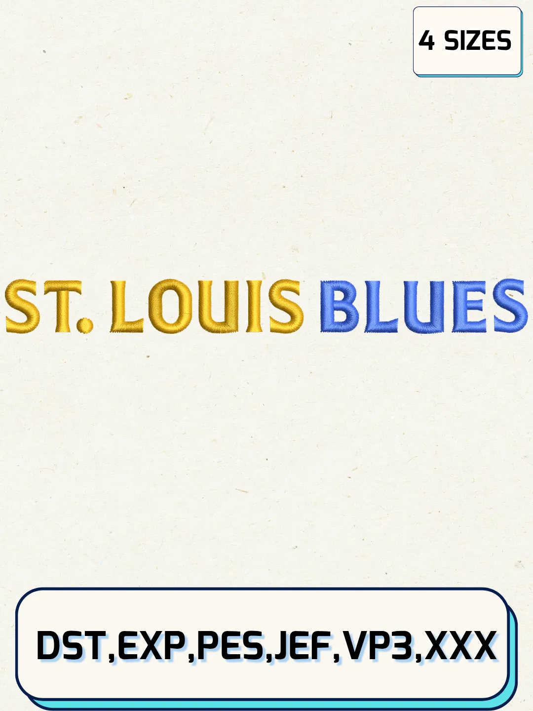 St. Louis Hockey Embroidery Design Files,Machine Embroidery Files,4 Sizes
