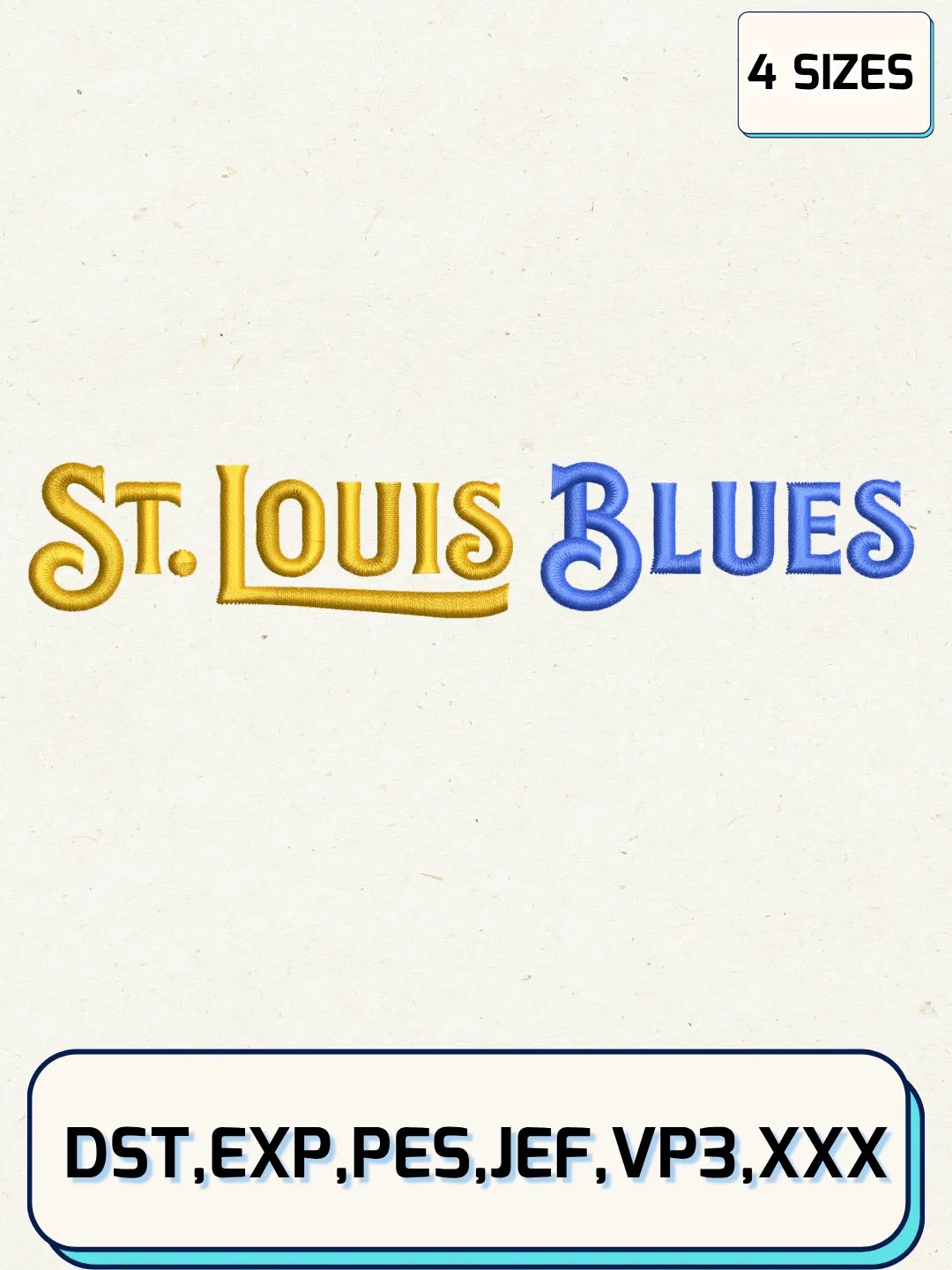 St. Louis Hockey Embroidery Design Files,Machine Embroidery Files,4 Sizes