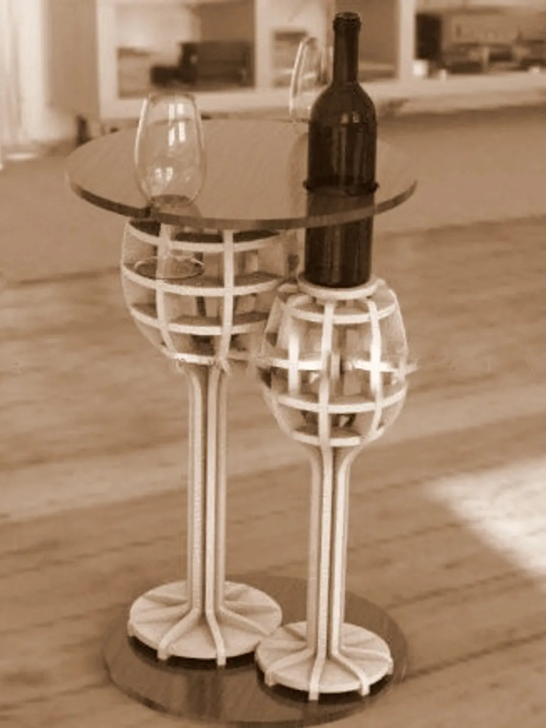 Digital Template Cnc Router Files Cnc Wine Table Files for Wood Laser Cut Pattern