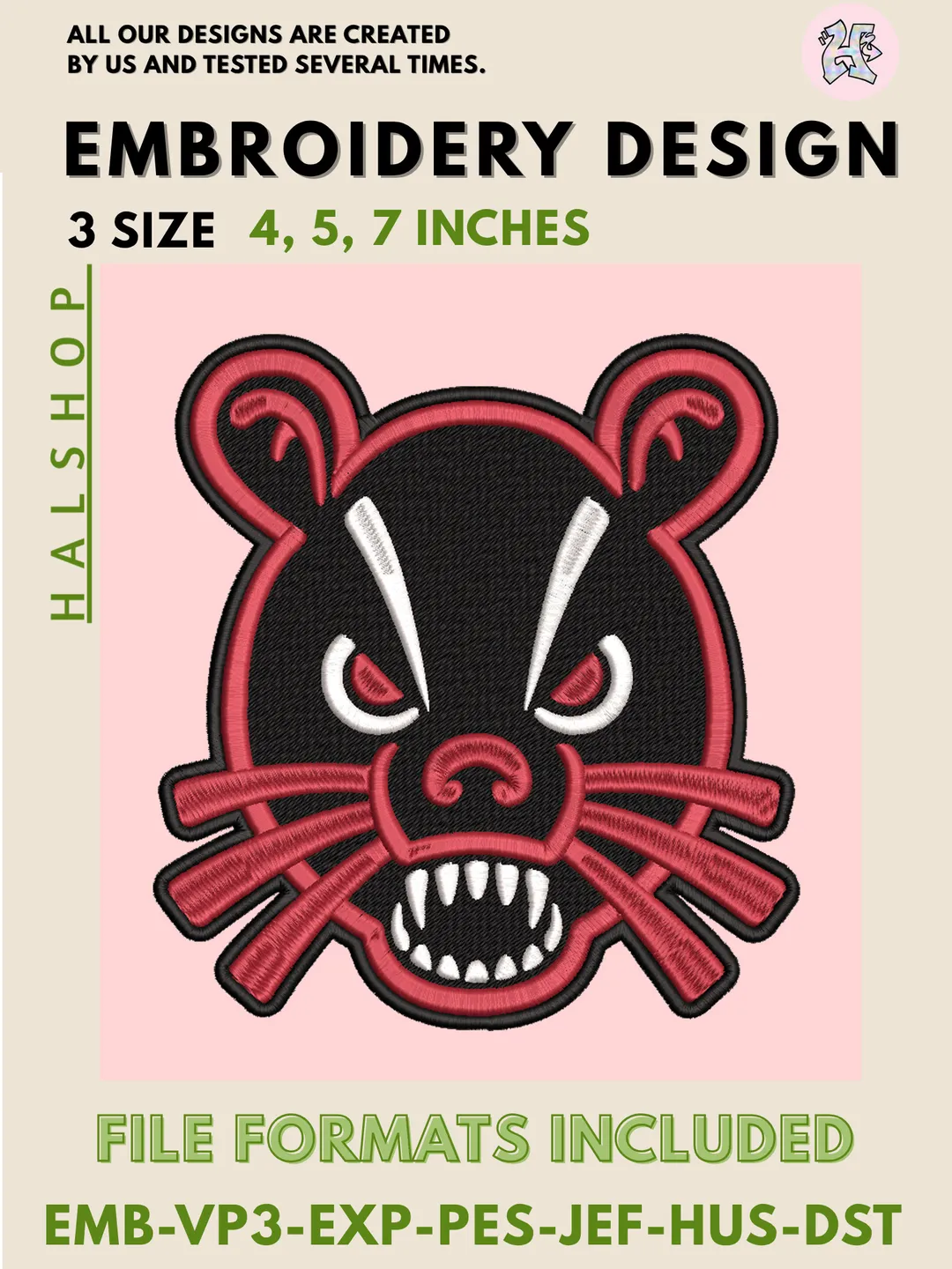 Bearcats Logo Embroidery Pattern – NCAA Cincinnati Sports Team Digital Design ❤️🏈