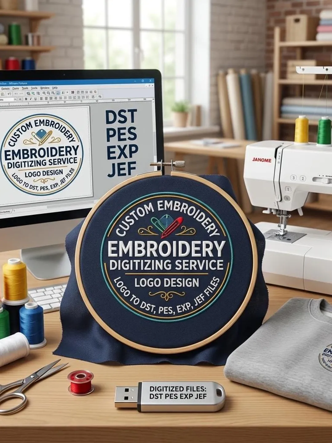 Exp File With String Custom Logo Digitizing Service, Embroidery Design File Conversion (pes ...