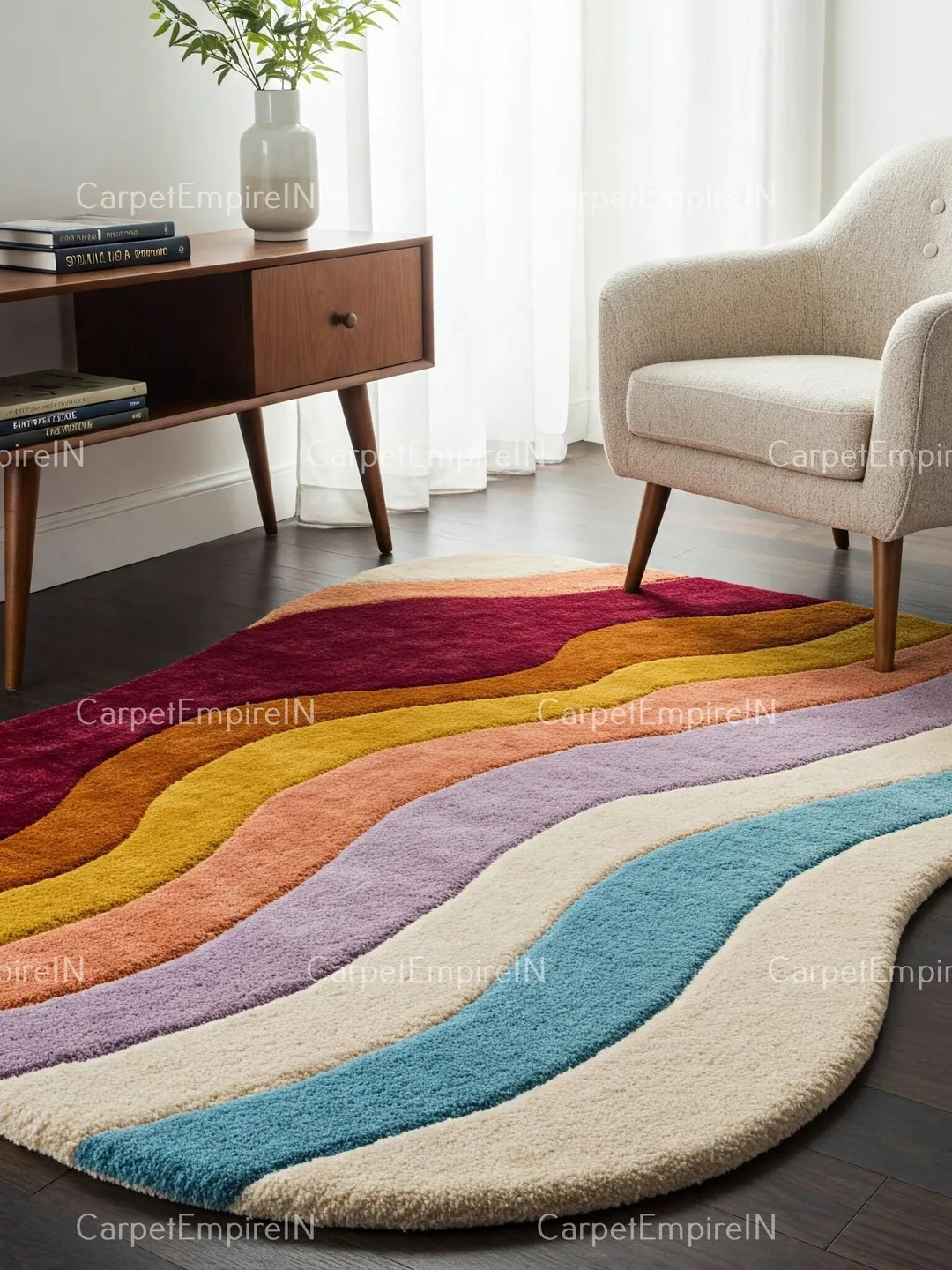 Irregular Shaped Rug | Hand-Tufted, Wool Handmade Layerd Area Rug | Carpet for Home, Bedroom, Living Room, Kids Room, Custom Rug, 3x5,4x6.