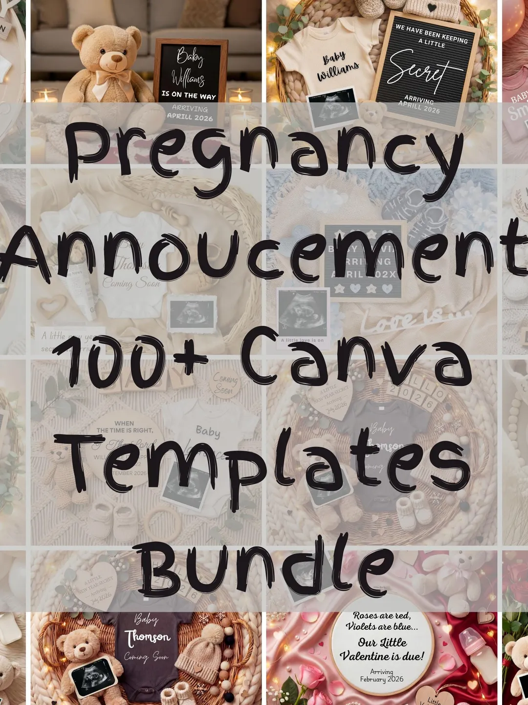 100+ Pregnancy Announcement Templates Bundle | Gender Neutral Baby ...