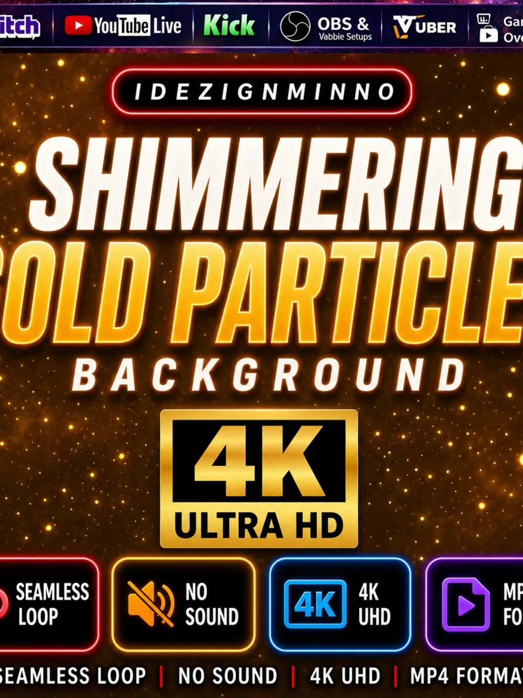 Shimmering Gold Particle Background | Luxury Glitter Sparkle Animation ...