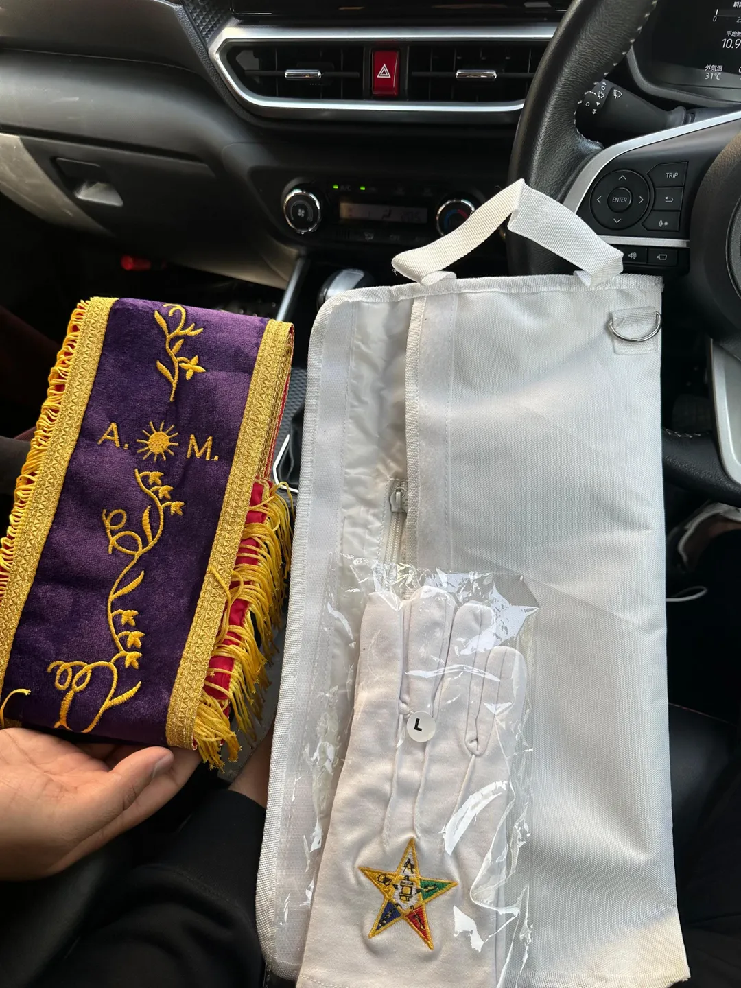 OES Associate Matron Sash – Masonic AM Purple Velvet Sash with Case ...