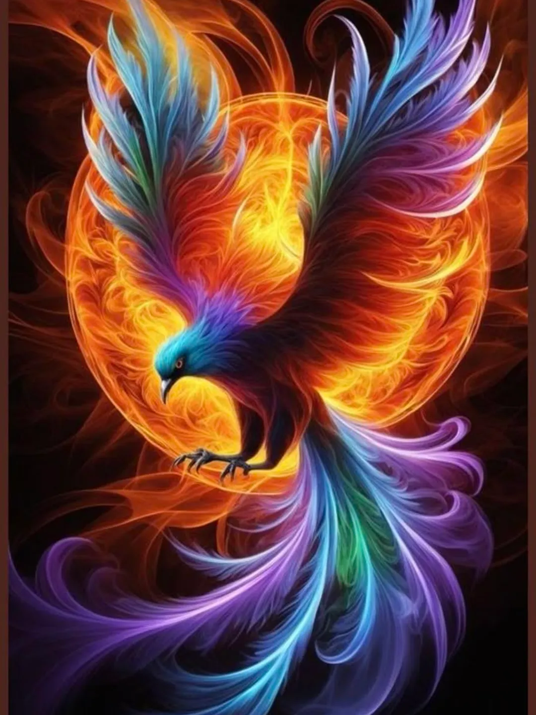 Phoenix Fire Bird Art – Neon Fantasy Digital Illustration