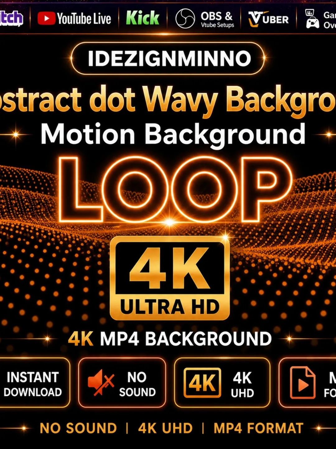 Abstract Dot Wavy Animated Background Loop MP4 | OBS Twitch Stream ...