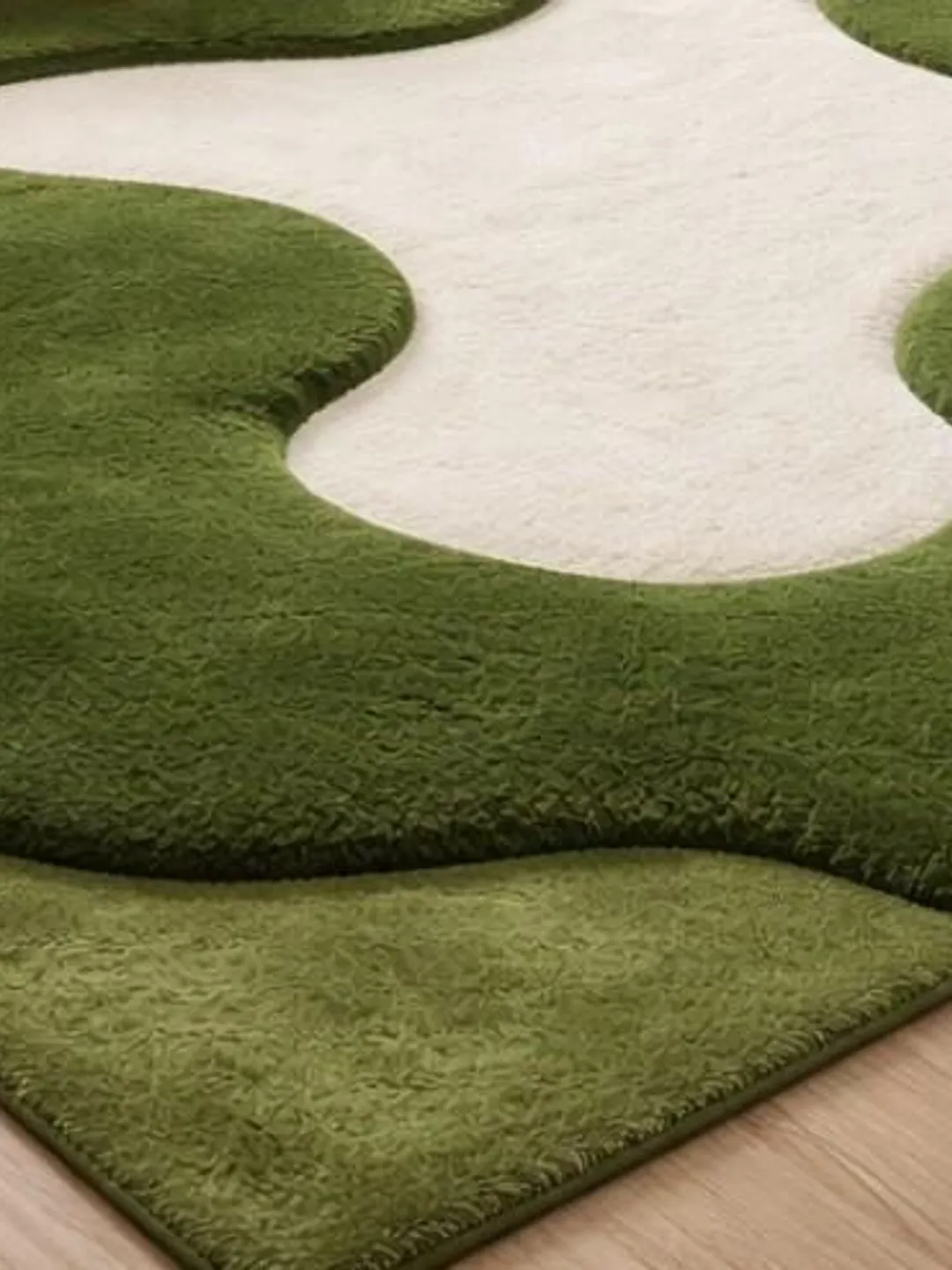 Green Moss Hand Tufted Wool Rug | Organic Wavy High Low Area Rug ...