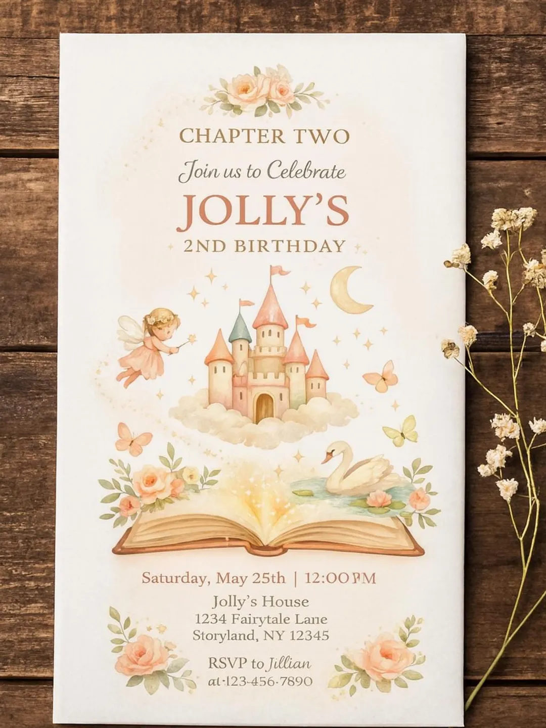 Chapter Two Birthday Invitation ,Storybook and Fairytale 2nd Birthday ...