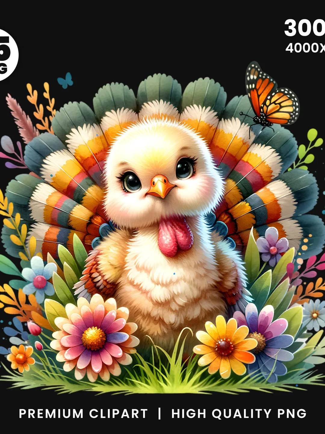 Watercolor Farm Animals Clipart: Baby Animal PNG Bundle (Digital ...