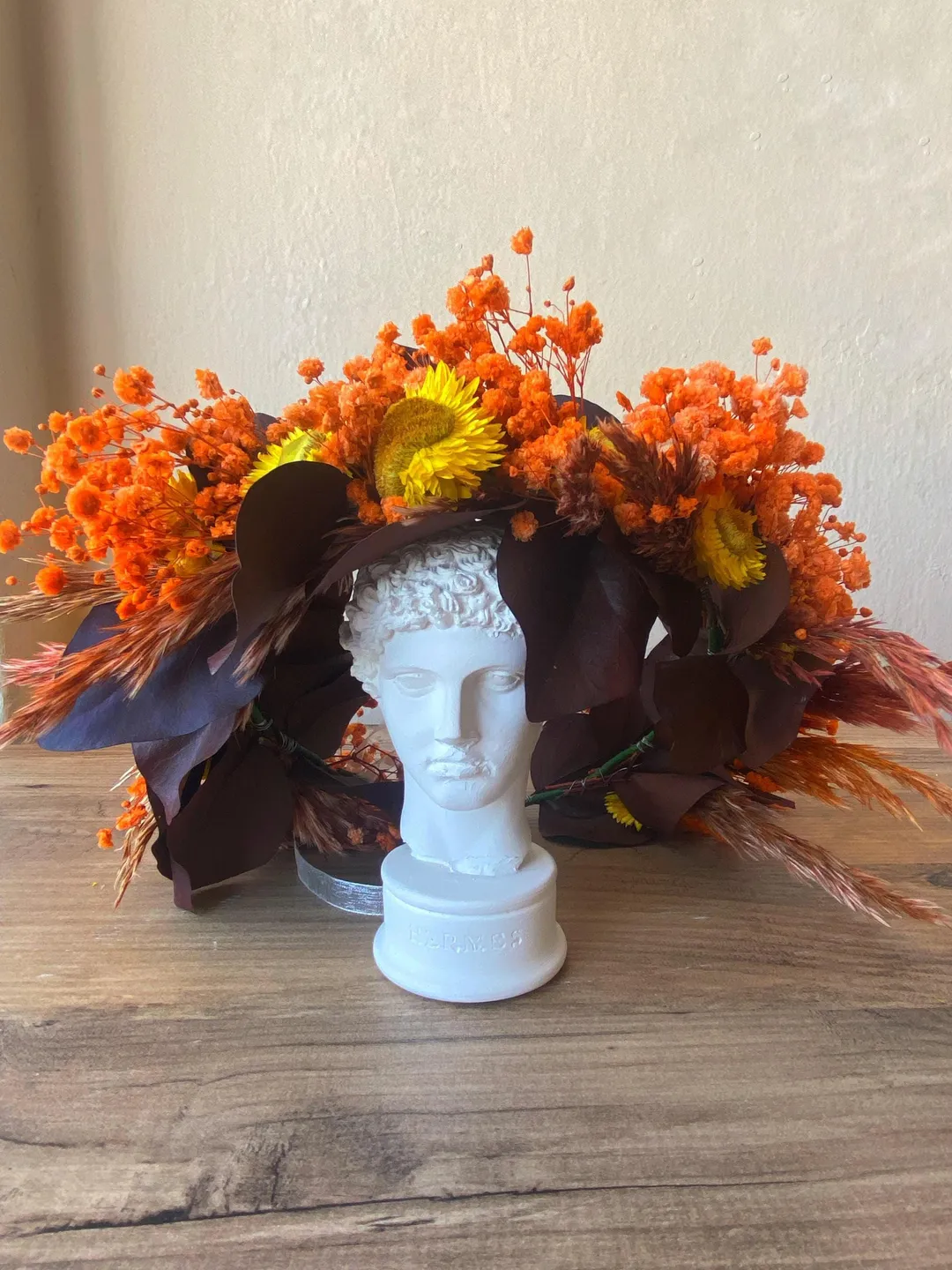 autumn flower crown, Halloween Sale, Witch Jewelry, shocked soft leaves, for wedding or festival
