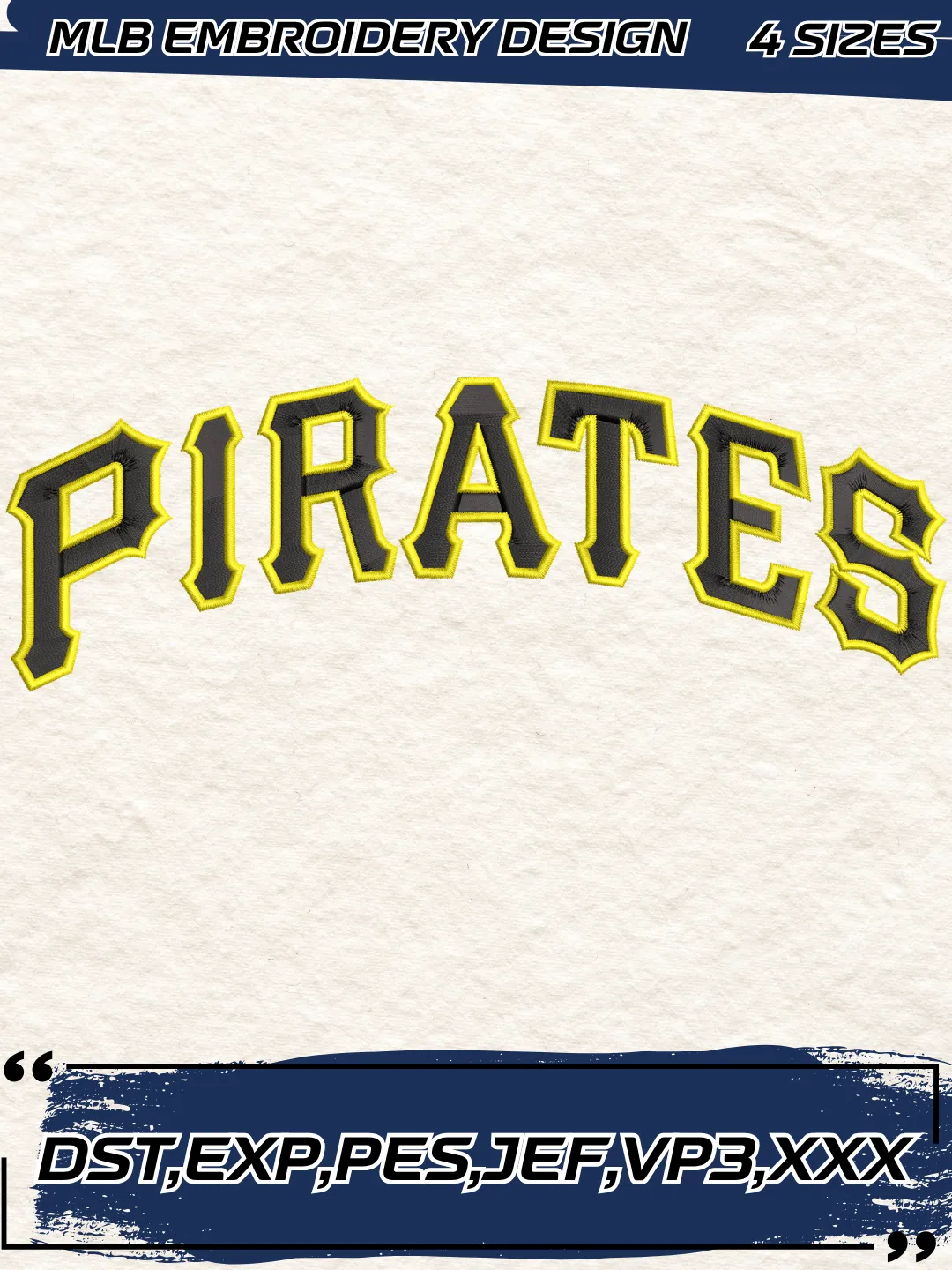 Pirates Baseball Embroidery Design - Jersey Logo - Machine Embroidery File