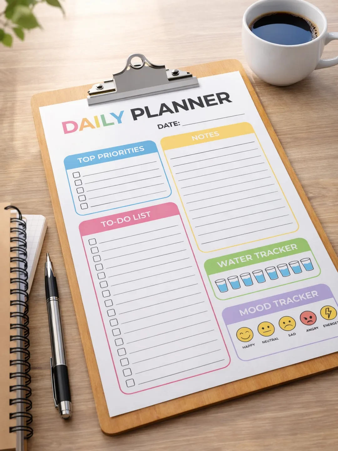 ADHD Productivity Planner Printable Bundle, Daily Weekly Planner, Habit ...